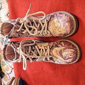 GORGEOUSE STEVE MADDEN PINK MARBLIZED BOOTS SZ 10 GIRLS